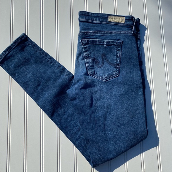 Ag Adriano Goldschmied Denim - AG The Legging Ankle Super Skinny Ankle Jeans Distressed Patchwork 👖
